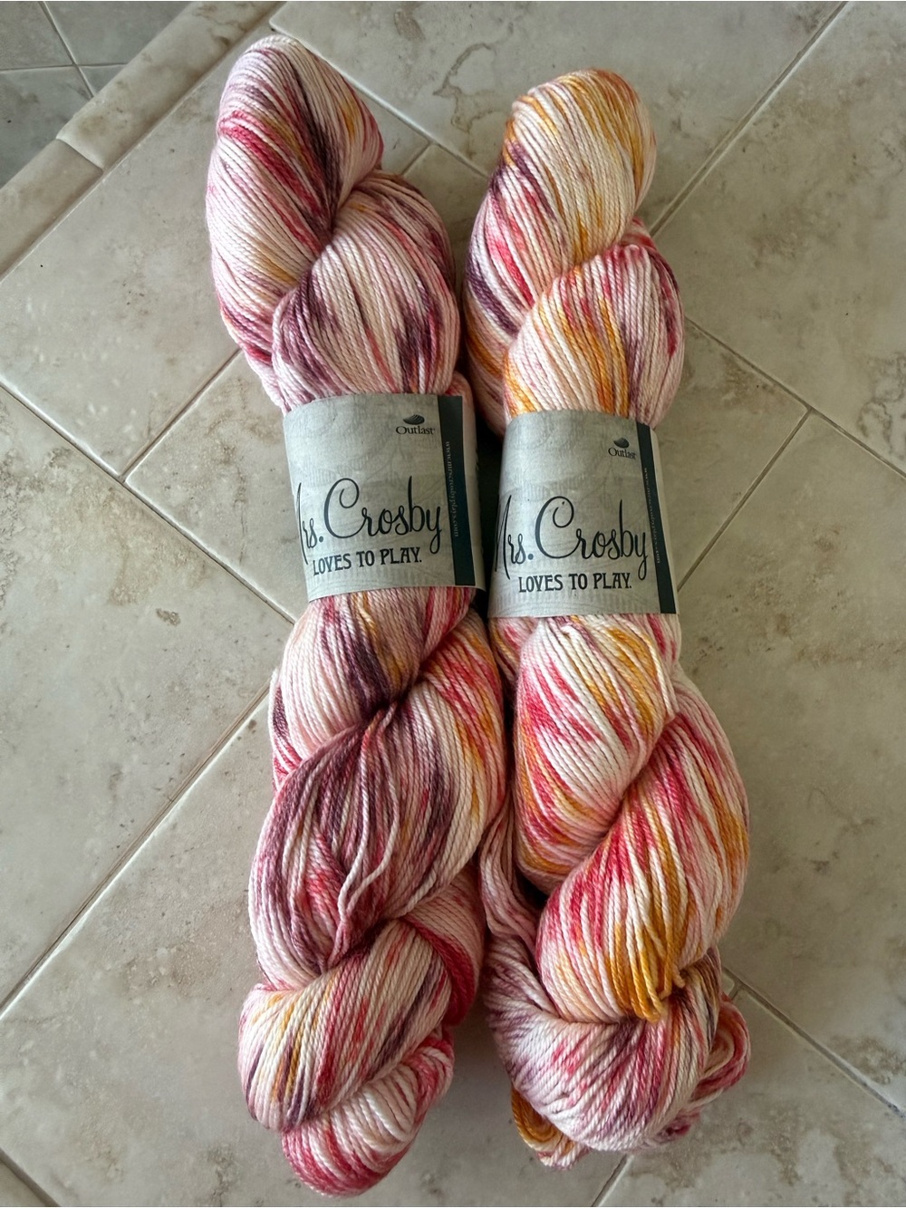 Mrs. Crosby Loves to Play Hand-Dyed Multi-Color Yarn 2 Satchels- Tiger Lily